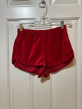 Hollister Red Velour Athletic Shorts